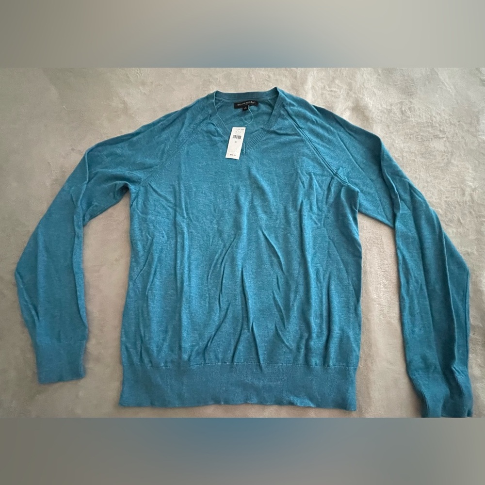 Banana Republic men's merino wool sweater dark aqua, size S.